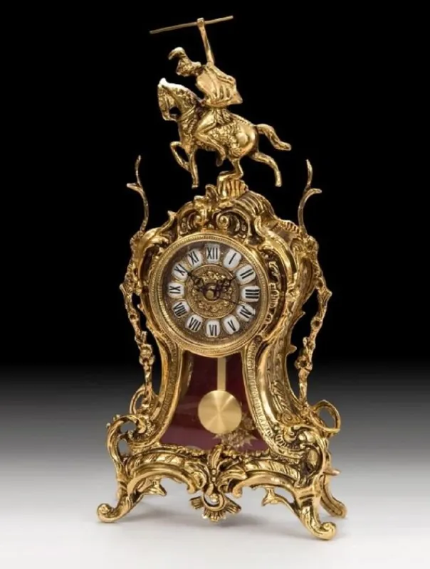 Casa Padrino orologio da tavolo barocco di lusso oro 23 x A. 46 cm - Orologio da tavolo in bronzo in stile barocco Garantierte Lieferung