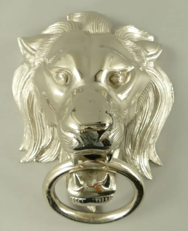 Neu Casa Padrino battente per porta barocco in alluminio leone argento A. 40 cm - Accessori decorativi barocchi