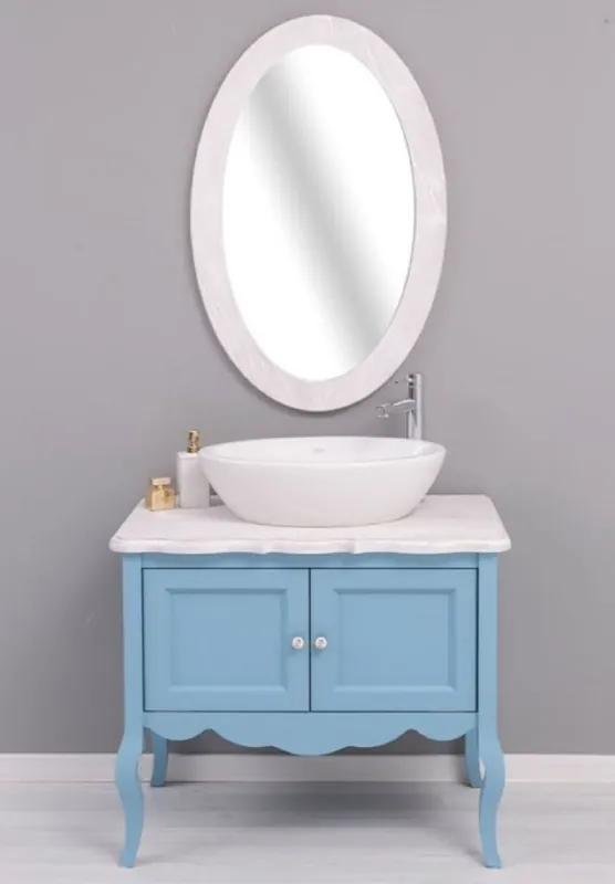 Casa Padrino set da bagno stile country azzurro / grigio chiaro - Mobile da bagno in stile country Nur Für Kurze Zeit