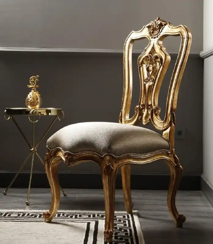 Casa Padrino sedia da pranzo barocco di lusso argento / oro antico A. 116 cm - Mobili per sala da pranzo barocchi Sonderaktion