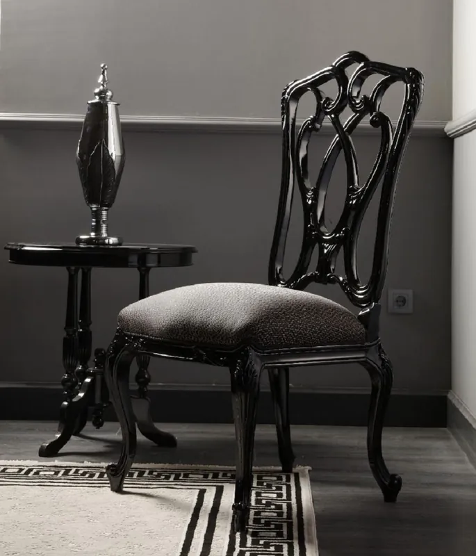 Casa Padrino sedia da pranzo barocco di lusso grigio / nero A. 116 cm - Mobile sala da pranzo barocco Angebot