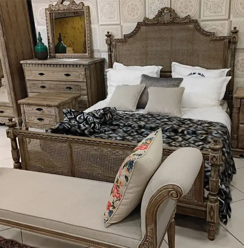 Pompöös di Casa Padrino letto matrimoniale barocco di lusso Provenza marrone - Progettato da Harald Glööckler Markenprodukt