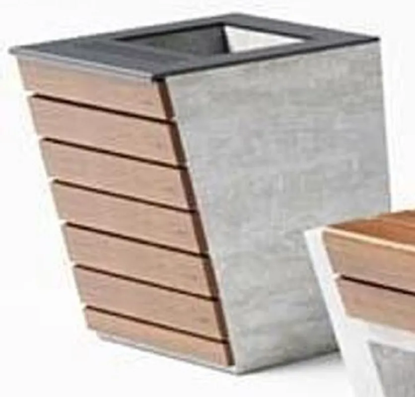 Casa Padrino cestino dei rifiuti da parco marrone / grigio / argento A. 60 cm - Pattumiera urbana - Pattumiera in cemento Jetzt Kaufen