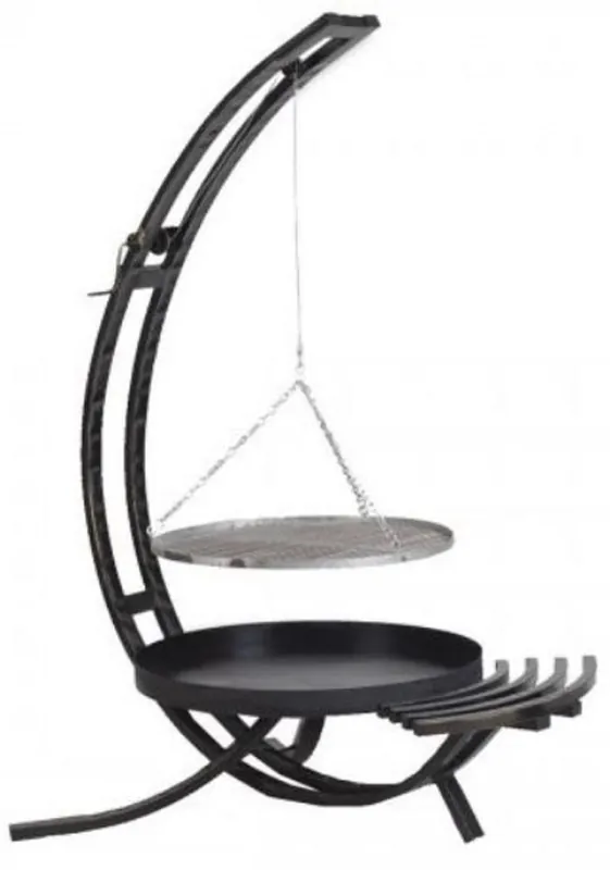 Casa Padrino griglia girevole di lusso in metallo nero / argento 80 x 70 x A. 190 cm Geprüft