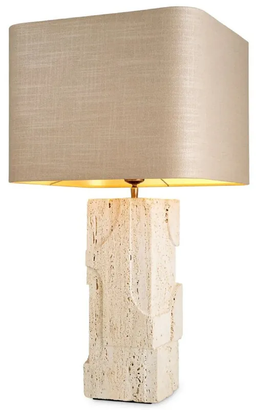 Super-Preis Casa Padrino lampada da tavolo di lusso bianco / beige A. 76 cm - Lampade da scrivania di lusso
