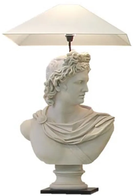 Expressversand Casa Padrino lampada da tavolo barocco di lusso grigio / nero / bianco - Lampada da scrivania in stile barocco