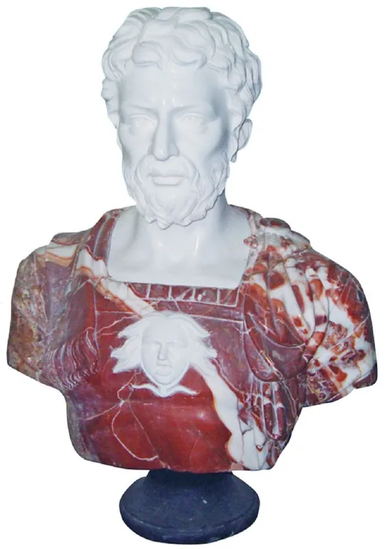 Casa Padrino busto in marmo in stile antico di lusso romano rosso / bianco / nero A. 80 cm Expressversand