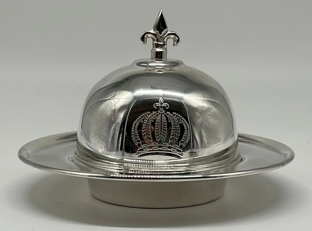 Pompöös di Casa Padrino ciotola per caviale barocco di lusso con coperchio argento - disegnata da Harald Glööckler Nur Für Kurze Zeit