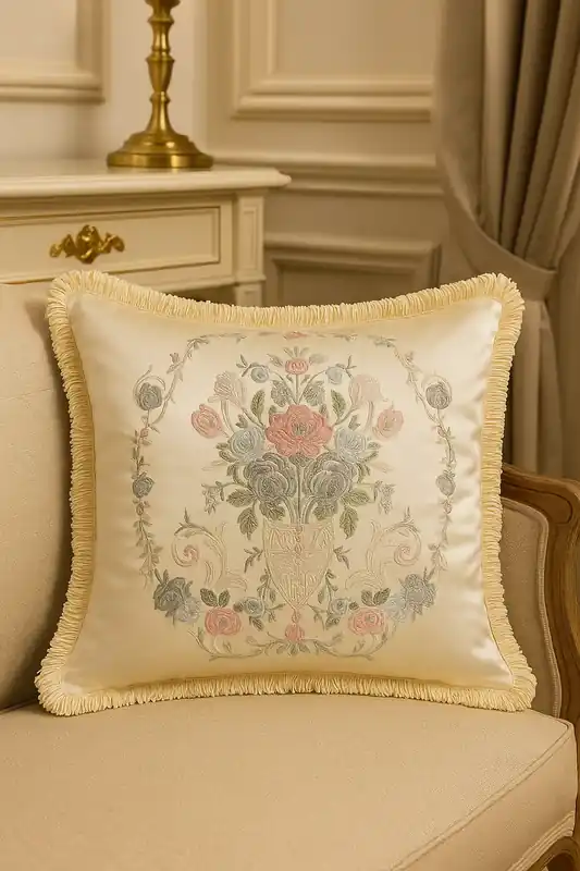 Preisreduziert Harald Glööckler cuscino decorativo di lusso Pompöös Provenza di Casa Padrino argento / crema 45 x 45 cm