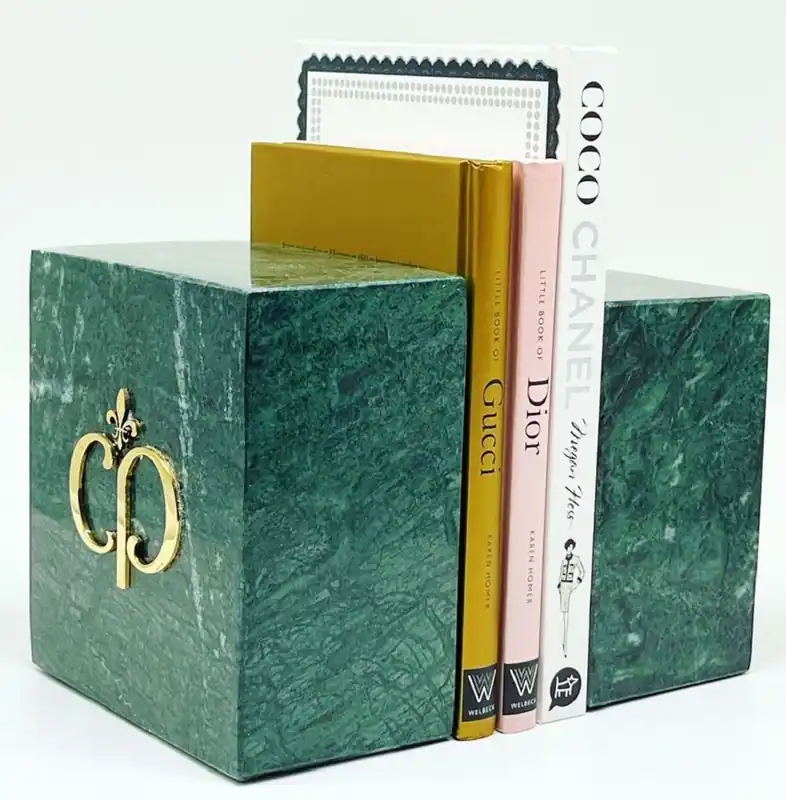 Casa Padrino set di reggilibri decorativi in marmo di lusso verde / oro Sale