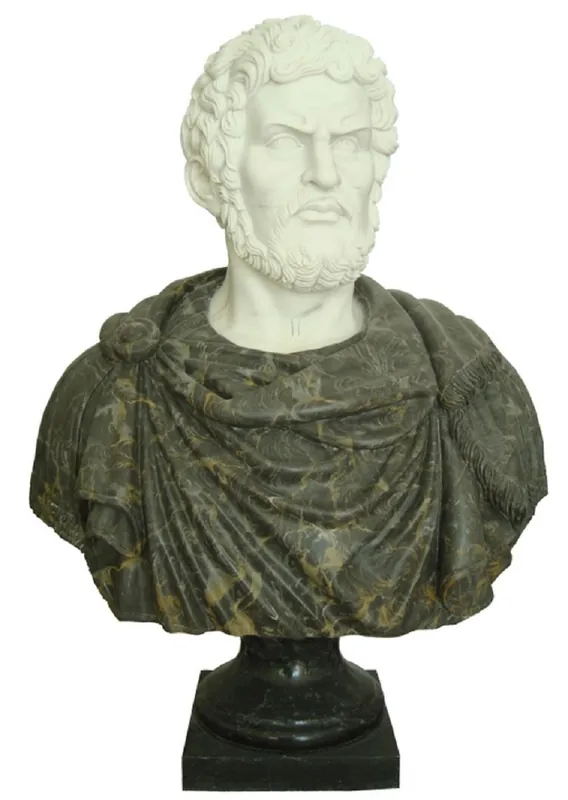 Neue Kollektion Casa Padrino busto in marmo in stile antico di lusso romano verde / crema A. 80 cm