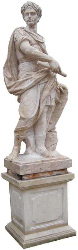 Jetzt Bestellen Casa Padrino Scultura in Marmo in Stile Antico Romano su Colonna Lato Destro Beige A. 280 cm