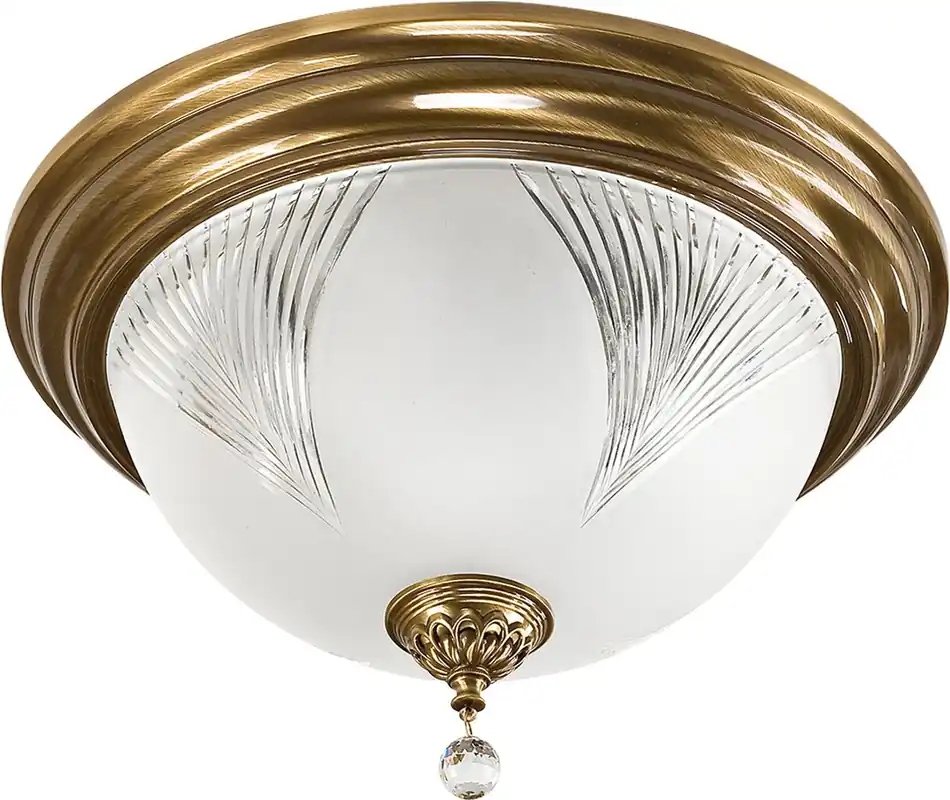 Casa Padrino lampada da soffitto in cristallo barocco di lusso ottone con patina / bianco Ø 47 x A. 30 cm Neue Kollektion