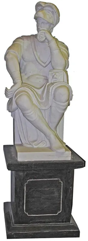 Kracherpreis Casa Padrino Scultura in Marmo in Stile Antico Romano su Colonna Lato Destro Grigio / Nero A. 200 cm