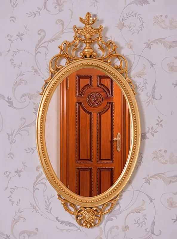 Casa Padrino specchio barocco di lusso oro A. 102 cm - Specchio da parete ovale in stile barocco - Fatto in Italia Sonderangebot