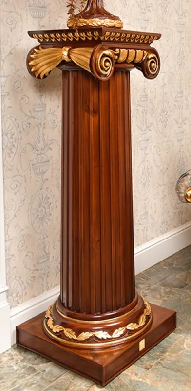 Angebot Casa Padrino Colonna Barocco di Lusso Marrone Scuro / Oro A. 120 cm - Mobili Barocchi - Fatto in Italia