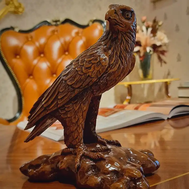 Garantierte Lieferung Casa Padrino scultura decorativa di lusso aquila marrone 20 cm - Figura in legno massello - Fatto in Italia