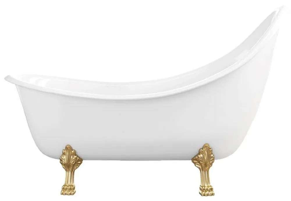 Angebot Casa Padrino vasca da bagno Art Nouveau bianco / oro 180 cm - Vasca da bagno autoportante in stile retrò