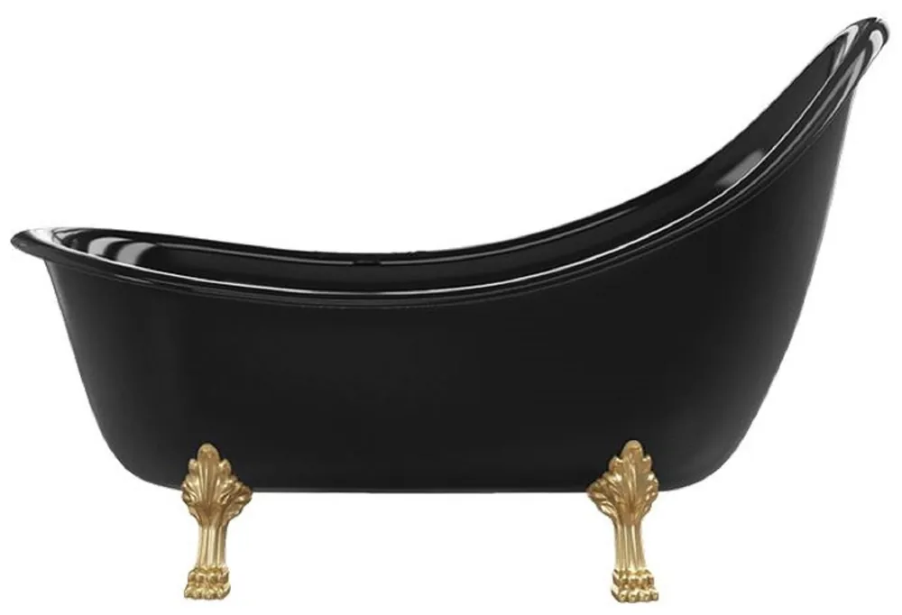 Schnäppchen Casa Padrino vasca da bagno Art Nouveau nero / oro 180 cm - Vasca da bagno autoportante in stile retrò