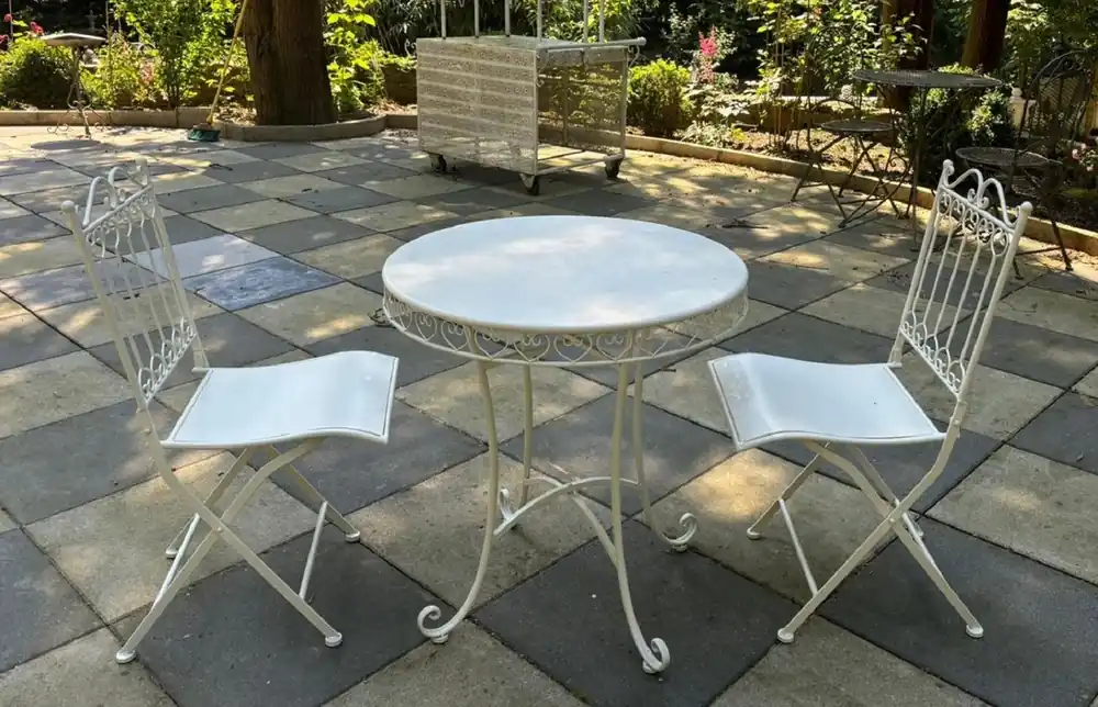 Casa Padrino set di mobili da giardino in metallo Art Nouveau bianco - Mobili da Giardino Barocco e Art Nouveau Nur Für Kurze Zeit