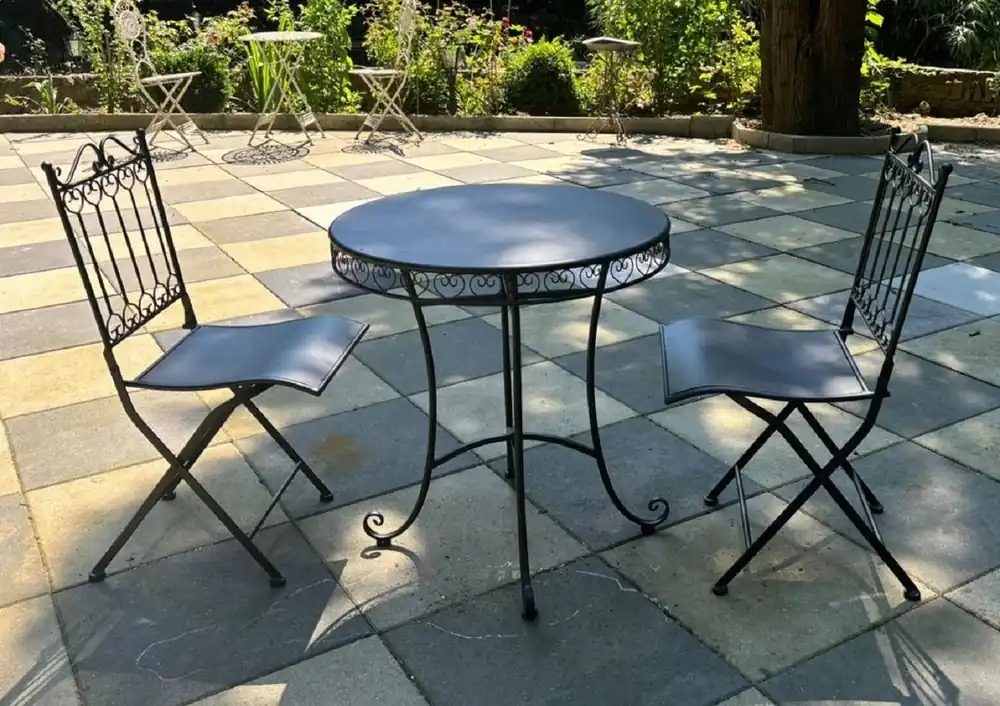 Casa Padrino set di mobili da giardino in metallo Art Nouveau nero - Mobili da Giardino Barocco e Art Nouveau Must-Have