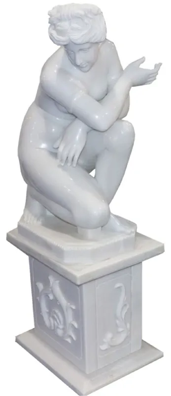 Online Kaufen Casa Padrino scultura barocco in marmo donna su colonna grigio A. 160 cm