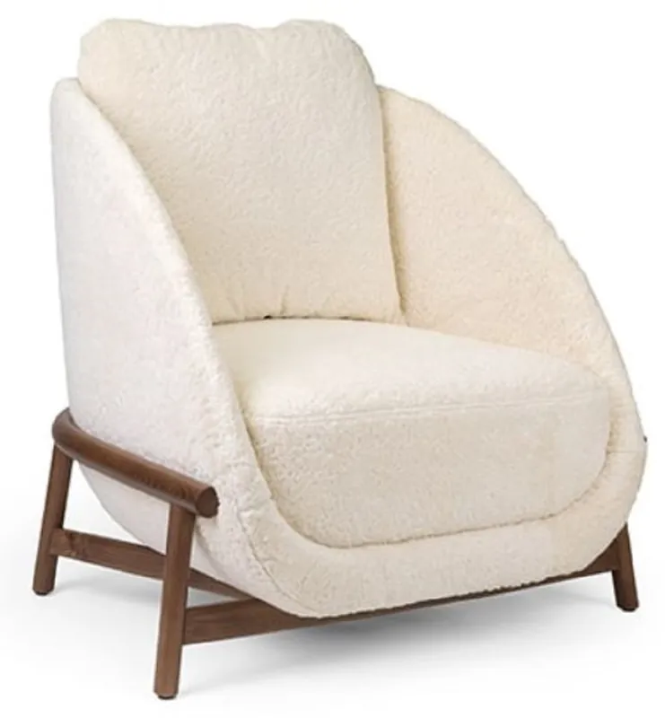 Casa Padrino poltrona di lusso crema / marrone A. 81 cm - Mobile da soggiorno Solange Der Vorrat Reicht