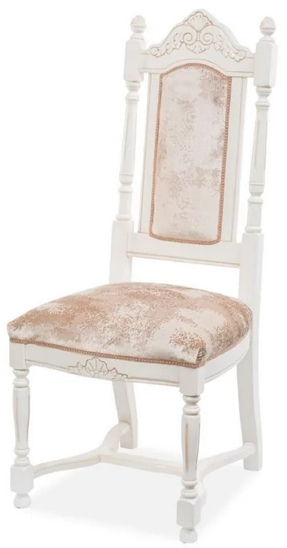Nur Für Kurze Zeit Casa Padrino sedia da pranzo barocco di lusso marrone / bianco A. 118 cm - Mobile da pranzo barocco