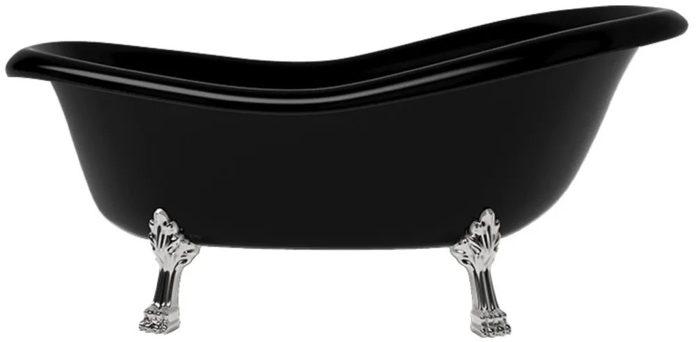 Casa Padrino vasca da bagno Art Nouveau nero / argento 168 cm - Vasca da bagno autoportante in stile retrò Begrenztes Angebot