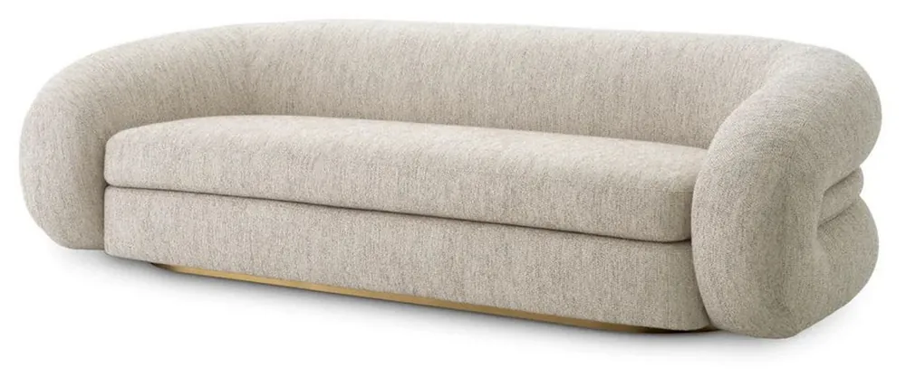 Casa Padrino divano di lusso grigio chiaro / ottone 230 cm - Mobili di lusso per soggiorno e hotel Rabatt