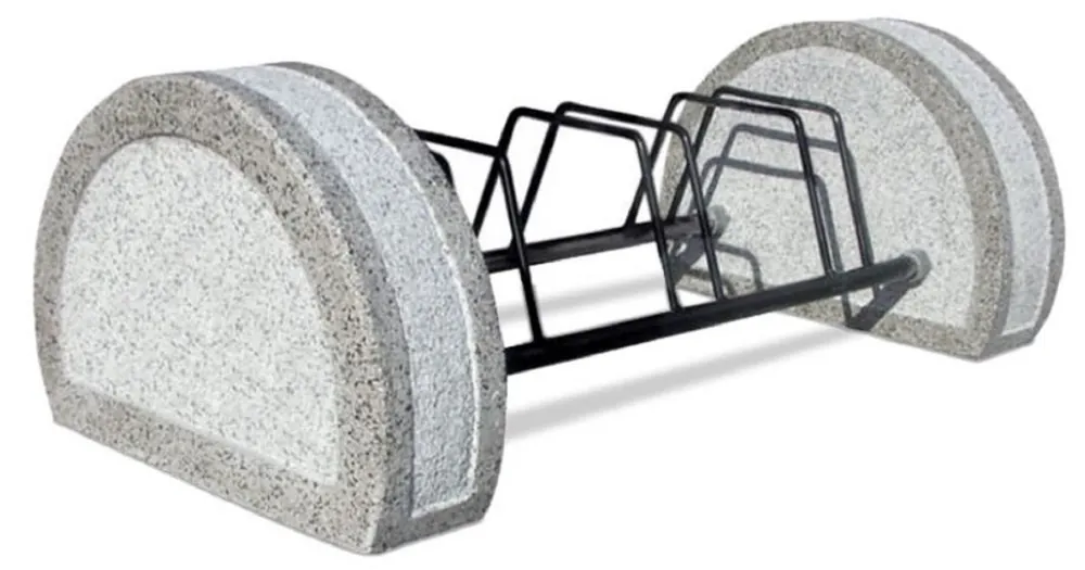 Schnäppchen Casa Padrino portabici in metallo concreto grigio / nero 108 cm - Mobili da città e parco