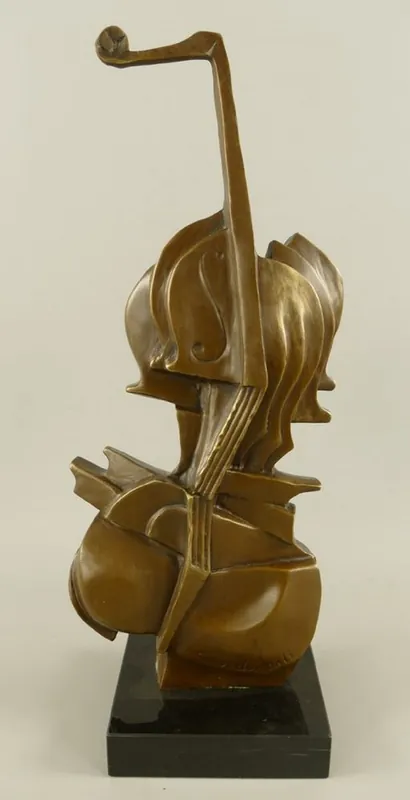 Saisonangebot Casa Padrino scultura decorativa in bronzo violino bronzo / nero A. 41 cm - Decorazione da scrivania astratta