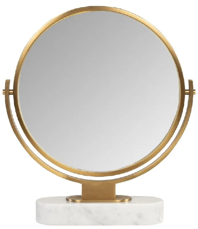 Letzte Chance Casa Padrino specchio per il trucco di lusso oro / bianco A. 51 cm - Specchio da toeletta