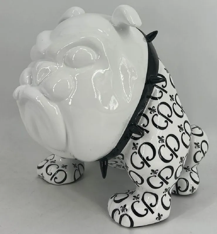 Preiswert Casa Padrino figura decorativa di lusso cane bulldog bianco / nero 20 cm - Scultura decorativa