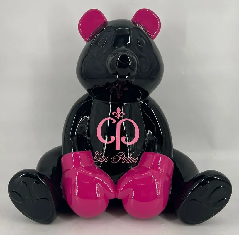 Casa Padrino figura decorativa di lusso orsacchiotto di peluche pugile nero / viola 50 cm - Scultura decorativa Begrenztes Angebot