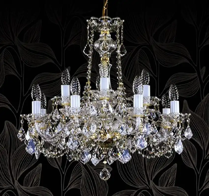 Neue Ware Casa Padrino lampadario barocco di lusso con vetro cristallo di boemia oro Ø 64 cm
