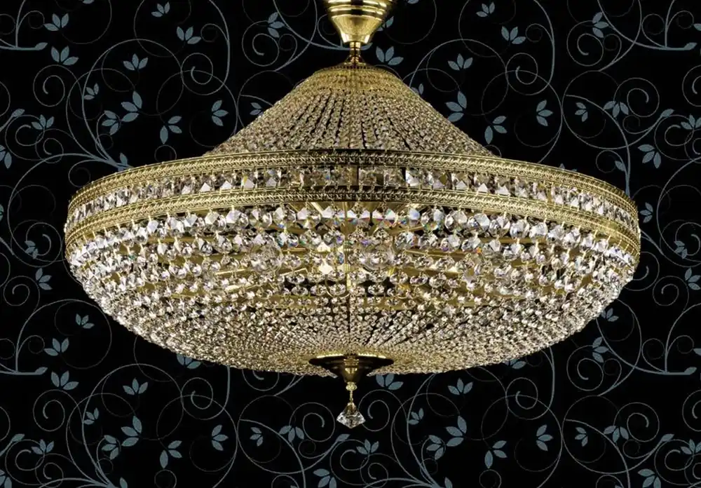 Casa Padrino lampada da soffitto in cristallo barocco di lusso ottone Ø 80 cm - Lampada da soffitto in stile barocco Neue Ware