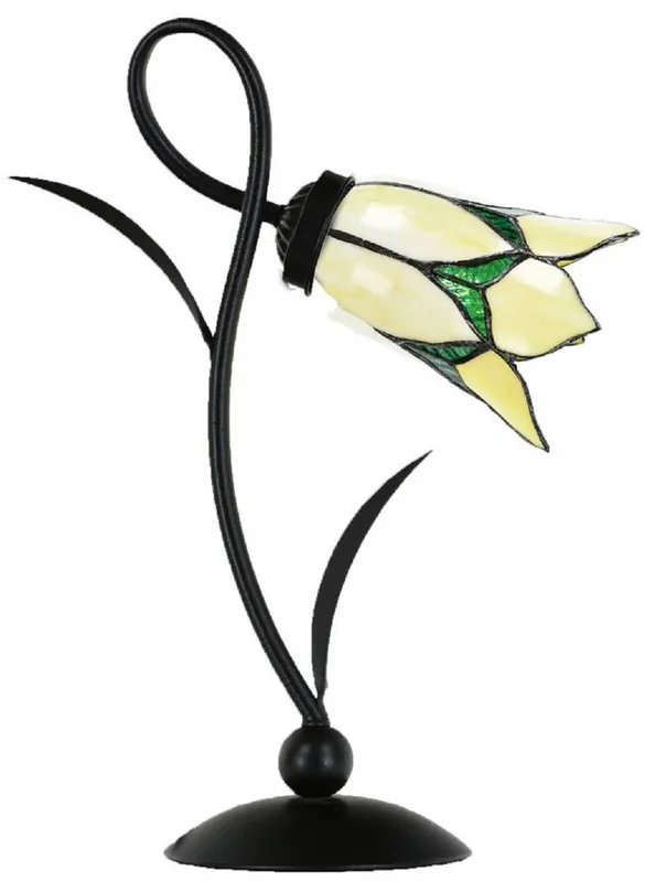 Kracherpreis Casa Padrino Lampada da tavolo Tiffany Art Deco Nero / Giallo / Verde A. 40 cm - Lampade Tiffany