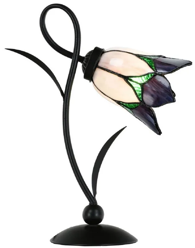 Casa Padrino Lampada da tavolo Tiffany Art Deco Nero / Bianco / Viola / Verde A. 40 cm - Lampade Tiffany Sichere Zahlung