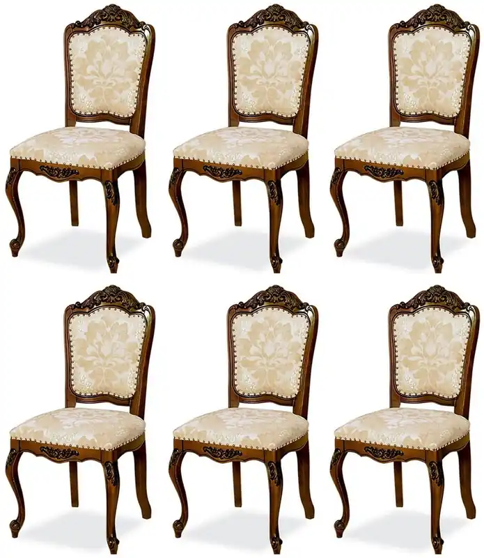 Casa Padrino set di 6 sedie da pranzo barocco di lusso beige / marrone A. 103 cm - Mobile da pranzo barocco Sonderangebot