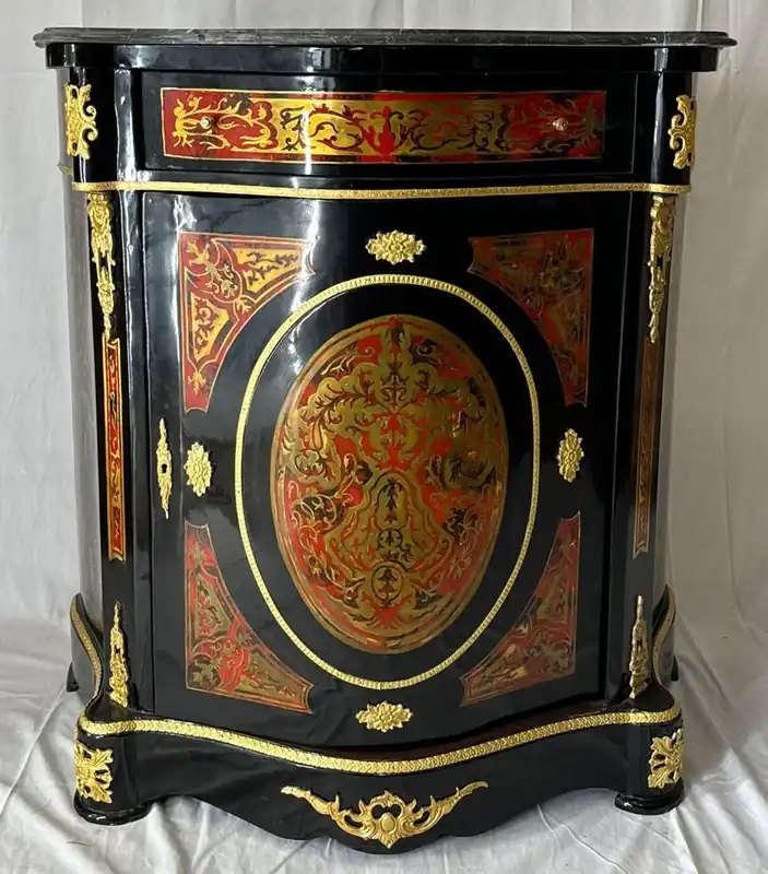 Casa Padrino cassettone barocco Boulle con piano in marmo nero / rosso / oro - Mobili barocchi Nur Für Kurze Zeit