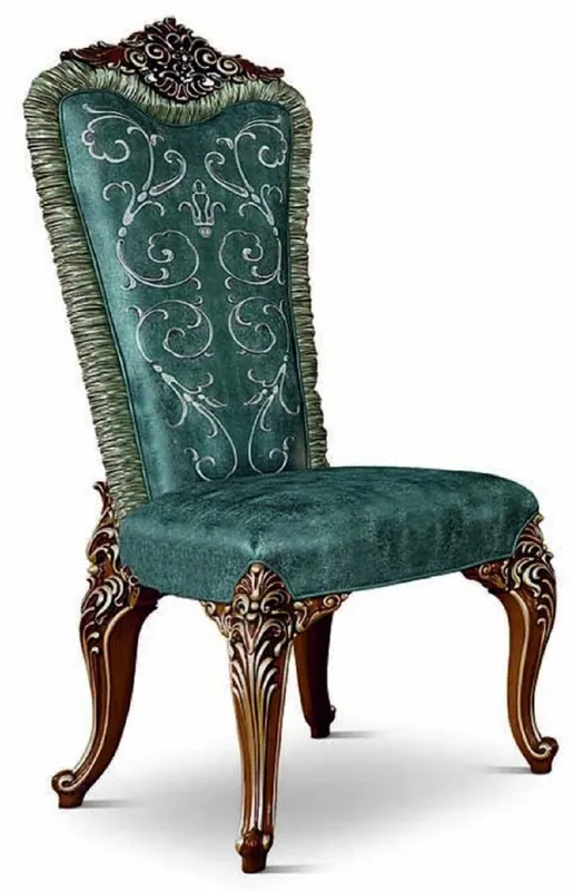 Casa Padrino Sedia da Sala da Pranzo Barocco di Lusso Verde / Marrone / Oro - Fatto in Italia Kracherpreis