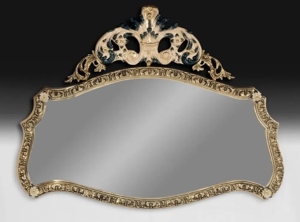 Jetzt Bestellen Casa Padrino specchio barocco di lusso in bronzo oro / beige / verde 107 cm - Mobili barocchi