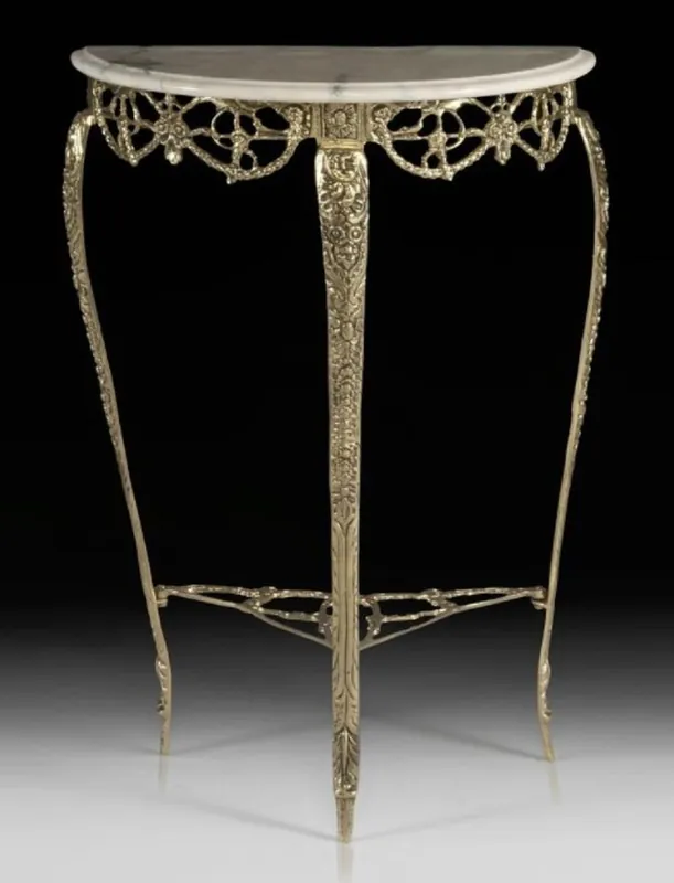 Casa Padrino consolle barocco di lusso con piano in marmo oro / crema A. 80 cm - Mobile barocco Highlight