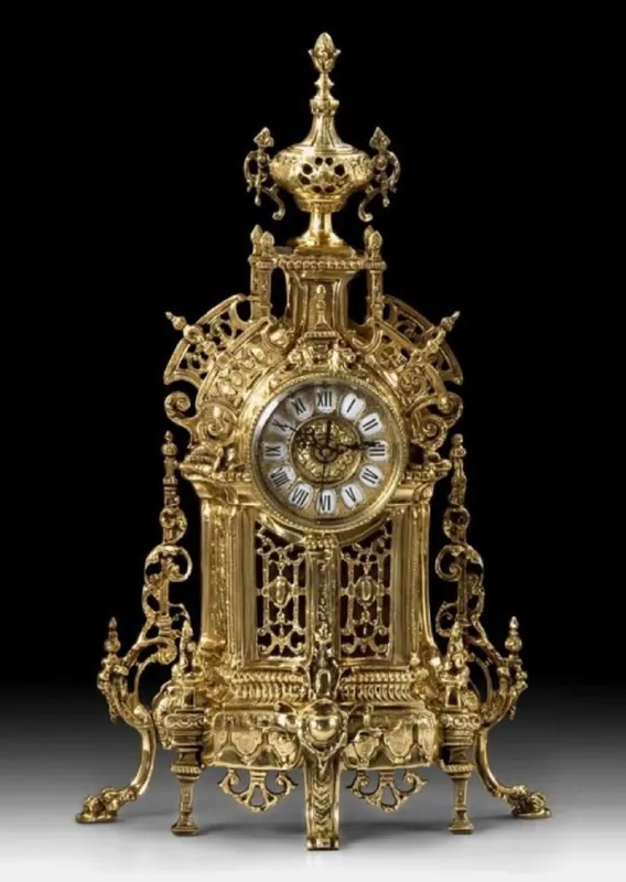 Casa Padrino orologio da tavolo barocco di lusso oro 35 x A. 57 cm - Accessori decorativi barocchi Sale