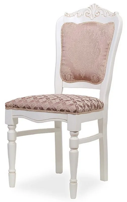 Direkt Vom Hersteller Casa Padrino sedia da pranzo barocco di lusso rosa / bianco A. 104 cm - Mobile da pranzo barocco