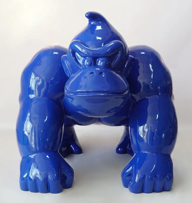 Casa Padrino scultura decorativa XXL scimmia gorilla blu A. 104 cm - Figura Decorativa XXL Sonderaktion