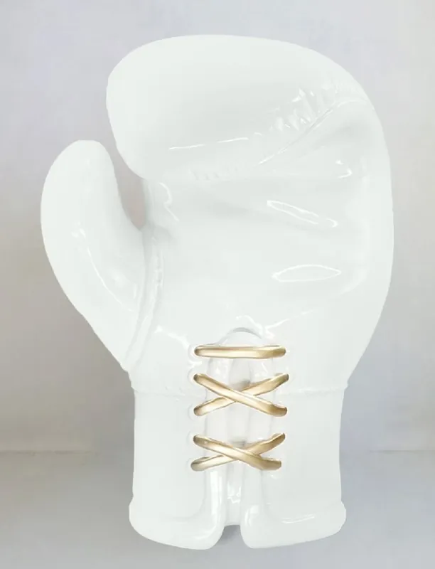 Casa Padrino guantone da boxe decorativi XXL bianco / oro A. 120 cm - Decorazione per soggiorno e ufficio Top-Seller