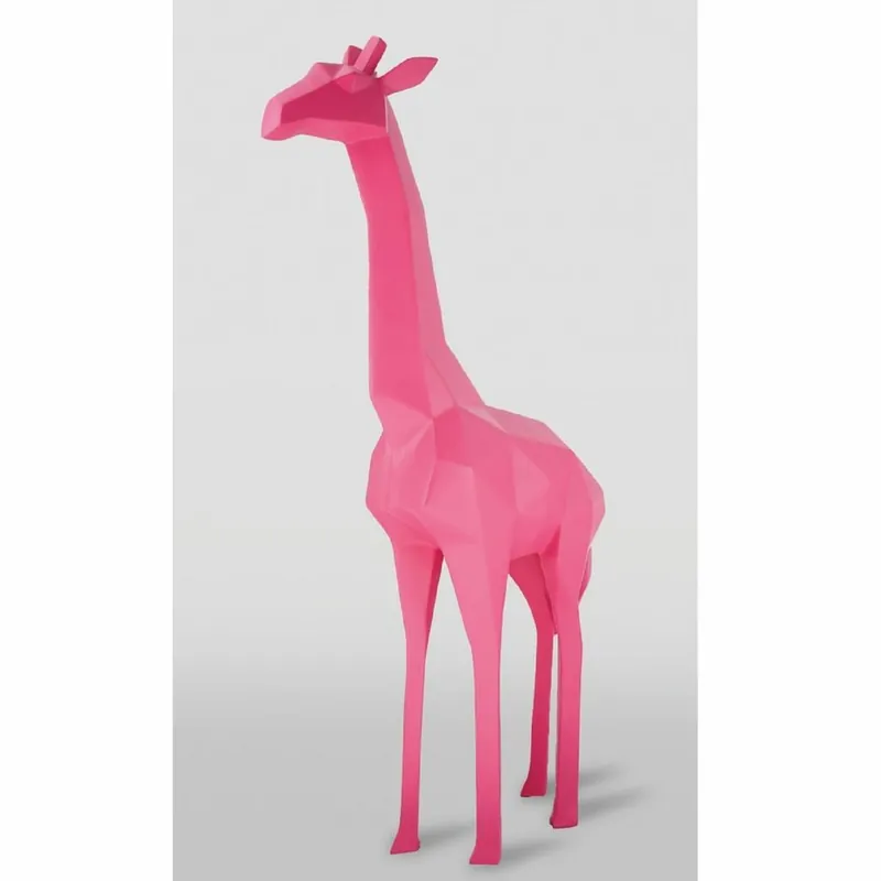 Casa Padrino scultura decorativa XXL giraffa rosa A. 140 cm - Figura decorativa astratta da giardino Markenprodukt