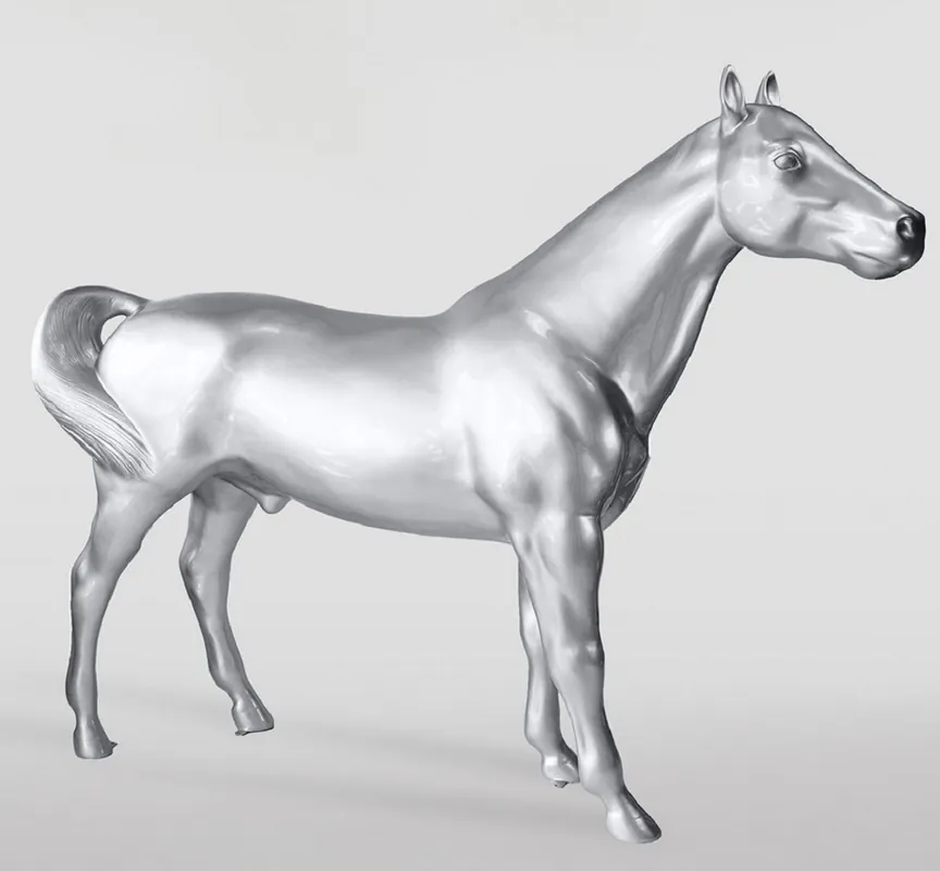 Wochenendangebot Casa Padrino scultura decorativa XXL cavallo argento 245 cm - Figura da giardino a grandezza naturale